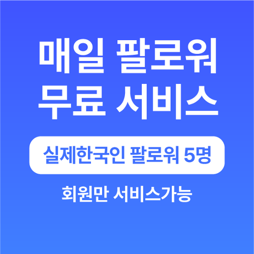 실제 한국인 팔로워 5명 [무료서비스]
